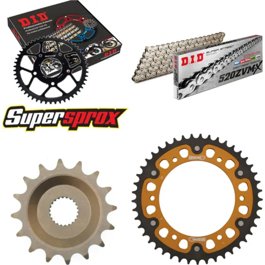Chain Kit Stealth gold for: APRILIA ETX350 Tuareg Wind 8 16-45-104 DID520ZVM-X(S&S) rivet