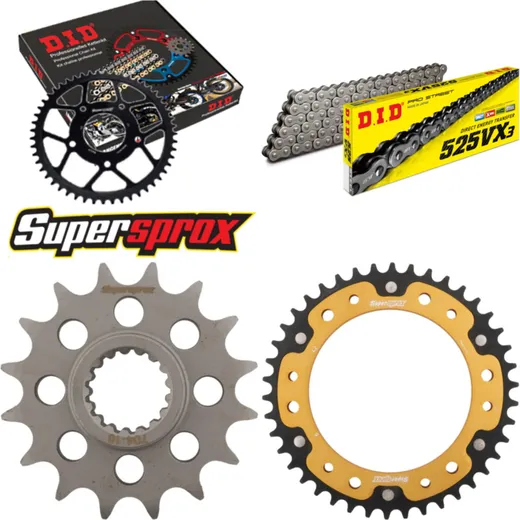 Kettensatz Stealth gold für: BMW F800 GS /ABS 07-08 16-42-116 DID525VX3 Niet