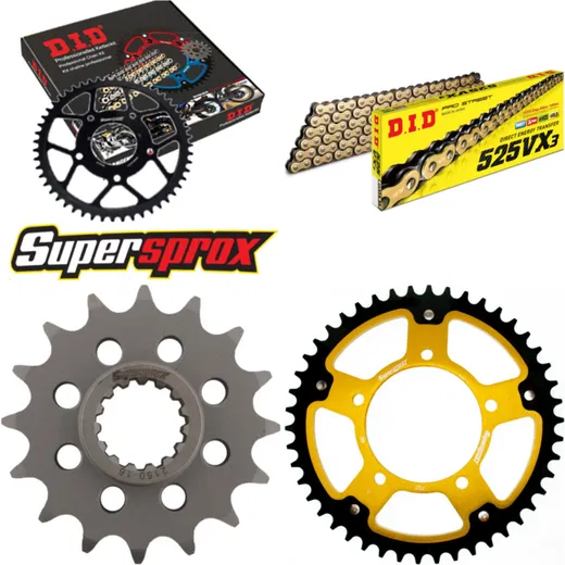 Chain Kit Stealth gold for: APRILIA SMV750 Dorsoduro 08-15 16-46-112 DID525VX3(G&B) rivet