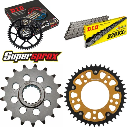 Chain Kit Stealth gold for: APRILIA RSV1000 Mille /R 01- 17-42-108 DID525VX3 rivet