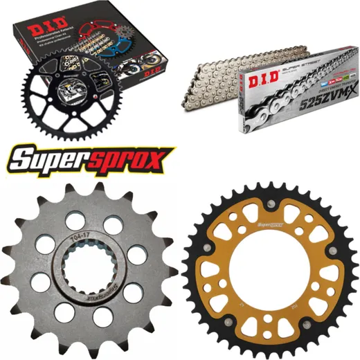 Chain Kit Stealth gold for: APRILIA RSV1000 Mille /R 01- 17-42-108 DID525ZVM-X(S&S) rivet