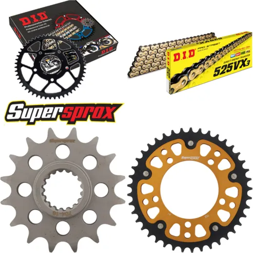 Chain Kit Stealth gold for: APRILIA SL1000 Falco 99-04 16-41-108 DID525VX3(G&B) rivet