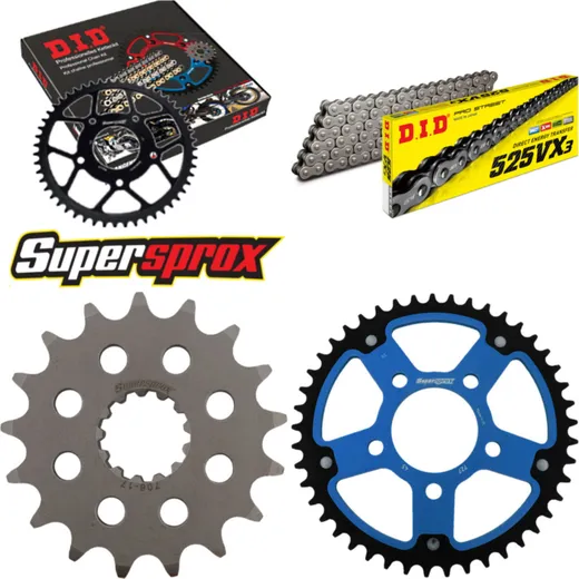 Chain Kit Stealth blue for: BMW S1000RR HP4 12-15 17-45-118 DID525VX3 rivet