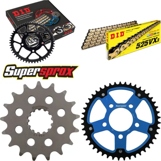 Chain Kit Stealth blue for: BMW S1000RR HP4 12-15 17-45-118 DID525VX3(G&B) rivet