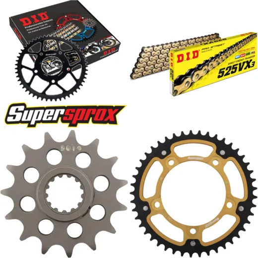 Kettensatz Stealth gold für: TRIUMPH TT600 04-04 15-45-110 DID525VX3(G&B) Niet