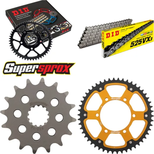 Chain Kit Stealth gold for: TRIUMPH Tiger 800 / ABS 11-15 16-50-122 DID525VX3 endless