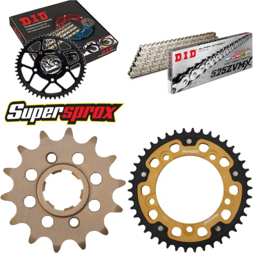 Kettensatz Stealth gold für: TRIUMPH Speedmaster 800 03-04 16-42-112 DID525ZVM-X(S&S) Niet