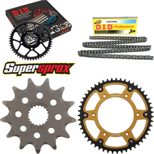 Chain Kit Stealth gold for: HONDA CR125 R 87-96/CR125 R 13-51-114 DID520NZ Clip