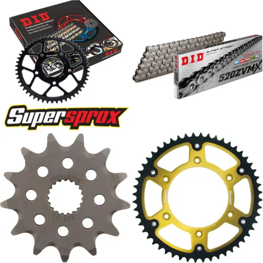 Chain Kit Stealth gold for: HONDA CR125 R 00-01/CR125 R 13-52-116 DID520ZVM-X rivet