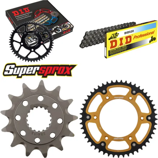 Chain Kit Stealth gold for: HONDA CR250 R 94-95 13-49-114 DID520 Clip