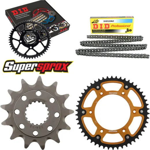 Kettensatz Stealth gold für: HONDA CRF450 R 02-03 13-50-114 DID520NZ Clip