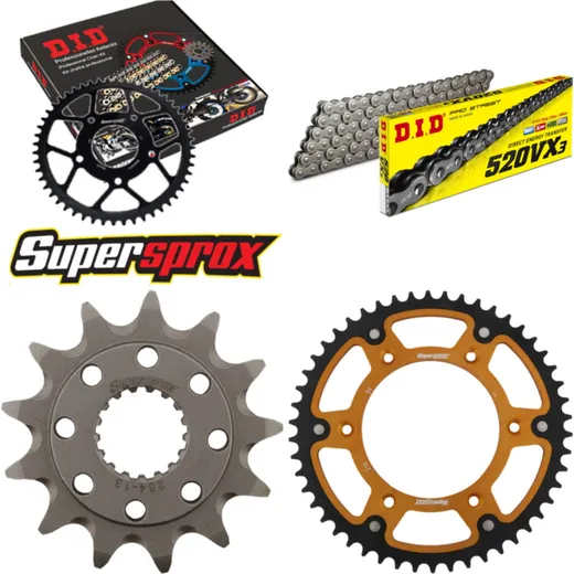 Chain Kit Stealth gold for: HONDA CRF450 R 02-03 13-50-114 DID520VX3 endless