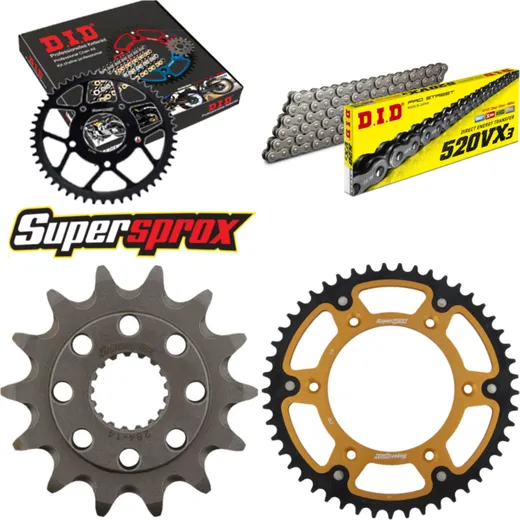Chain Kit Stealth gold for: HONDA CR500 R 88-91 14-49-116 DID520VX3 Clip