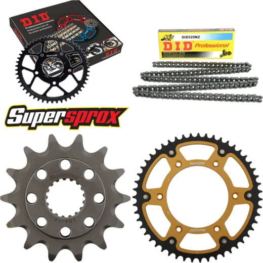 Kettensatz Stealth gold für: HONDA CR250 R 88-89 14-51-116 DID520NZ Clip