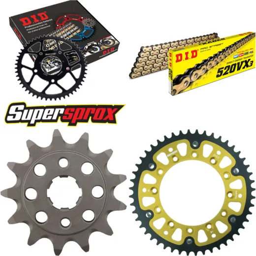 Chain Kit Stealth gold for: HONDA XR250 R 88-89 13-48-108 DID520VX3(G&B) rivet
