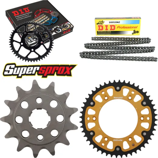 Chain Kit Stealth gold for: HONDA XR250 R 90-95 13-48-108 DID520NZ Clip