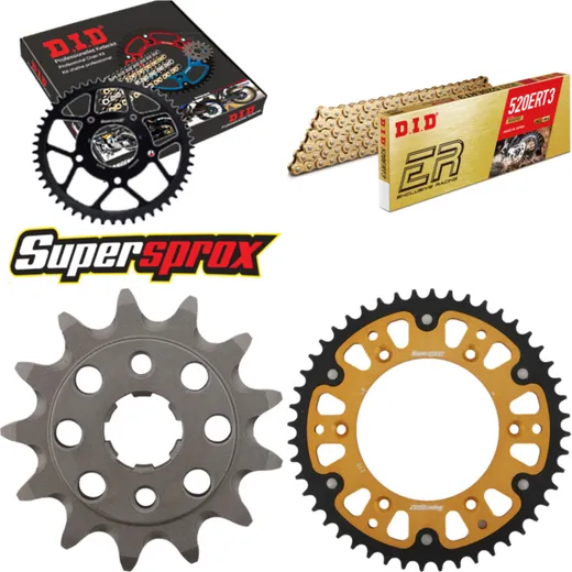 Kettensatz Stealth gold für: HONDA XR250 R 90-95 13-48-108 DID520ERT2(G&G) Clip