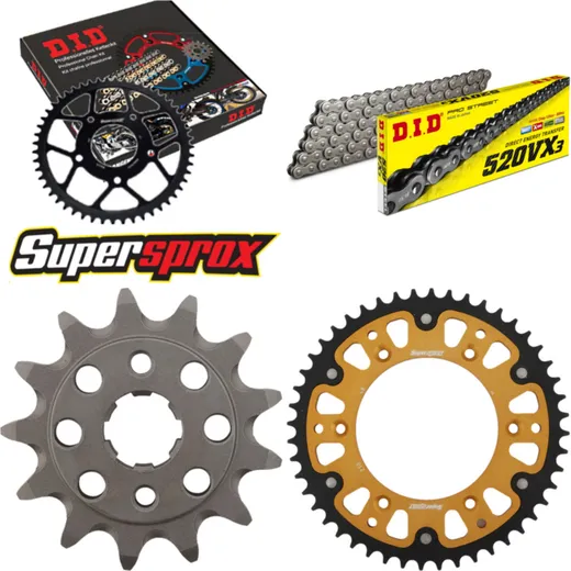 Chain Kit Stealth gold for: HONDA XR250 R 90-95 13-48-108 DID520VX3 Clip