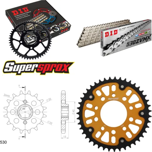 Chain Kit Stealth gold for: HONDA CBX550 F 82-84 16-43-104 DID530ZVM-X(S&S) endless