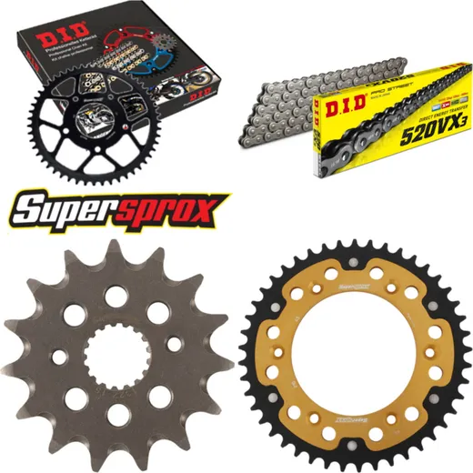 Chain Kit Stealth gold for: HONDA XR400 R 96-06 15-45-108 DID520VX3 endless