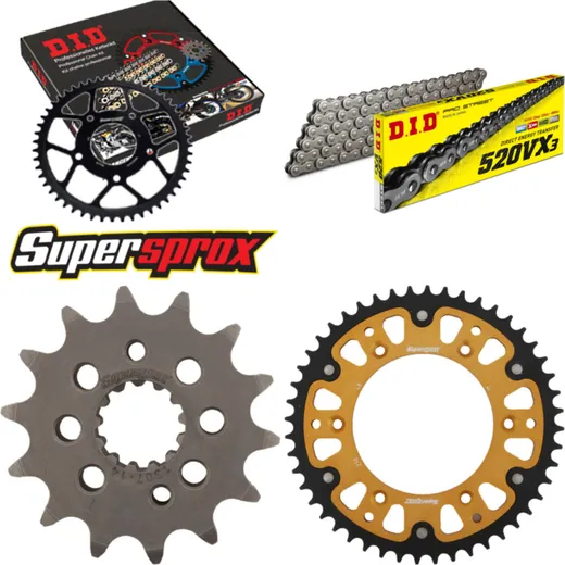 Chain Kit Stealth gold for: HONDA XR650 R 00-07 14-48-110 DID520VX3 endless