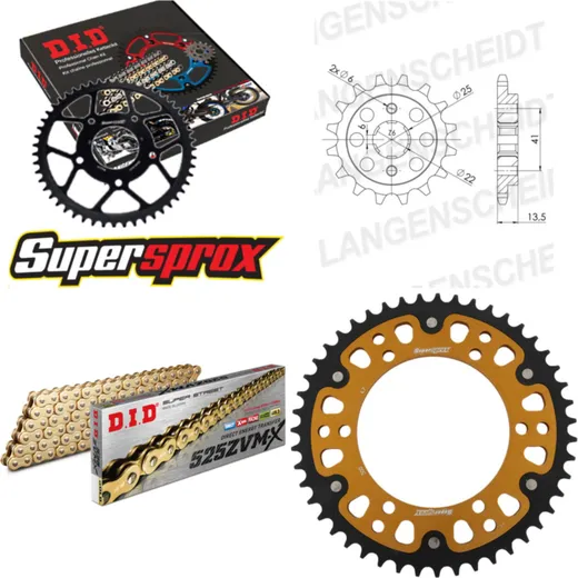 Chain Kit Stealth gold for: HONDA XL600 V Transalp 87-88 15-47-118 DID525ZVM-X(G&G) rivet