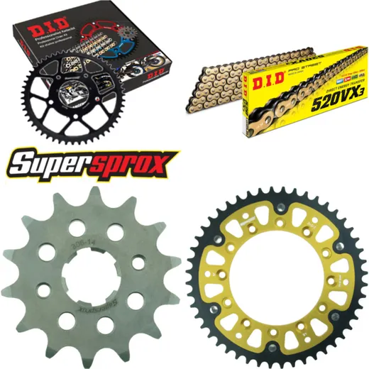 Chain Kit Stealth gold for: HONDA XR500 R 81-86/XR600 R 14-48-110 DID520VX3(G&B) Clip