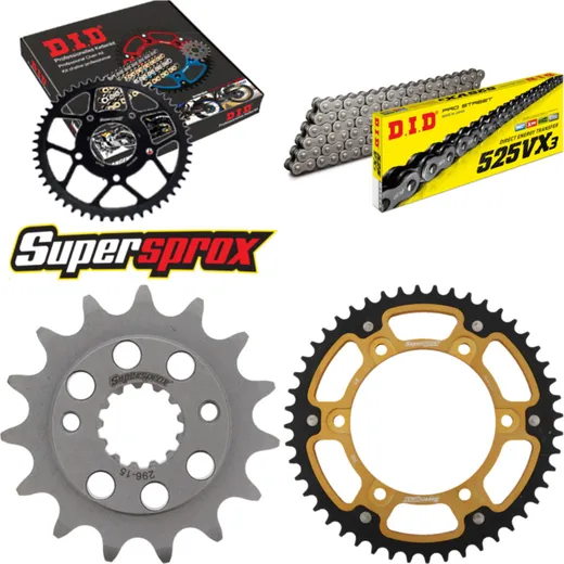 Chain Kit Stealth gold for: HONDA Transalp 650 00-07 15-48-118 DID525VX3 Clip