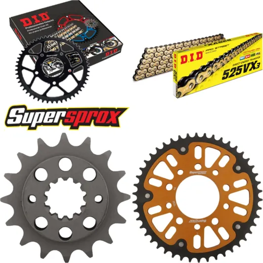 Chain Kit Stealth gold for: HONDA XRV750 Africa Twin 90-92 16-46-124 DID525VX3(G&B) endless