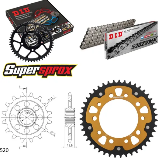 Chain Kit Stealth gold for: HONDA NC750 SA 14-15/SD 14-1 17-43-114 DID520ZVM-X endless