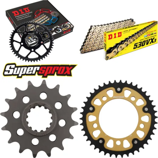 Chain Kit Stealth gold for: HONDA CBR900 R Fireblade 92-95 16-42-108 DID530VX3(G&B) rivet