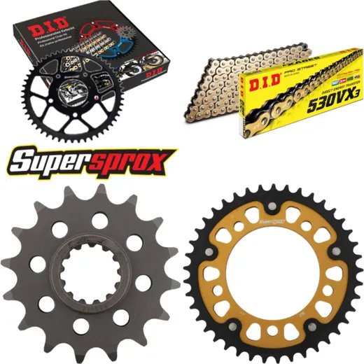 Chain Kit Stealth gold for: HONDA VTR1000 F Firestorm 97 16-41-102 DID530VX3(G&B) rivet