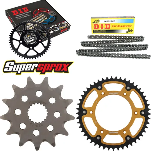 Kettensatz Stealth gold HM CRE125 Enduro 03-03 13-49-116 DID520NZ Clip