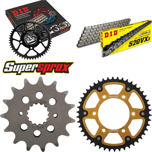 Chain Kit Stealth gold for: DUCATI 620 Monster Dark i.e. 15-46-106 DID520VX3 endless
