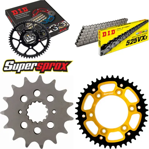 Chain Kit Stealth gold for: DUCATI Sport Touring ST2 97- 15-42-102 DID525VX3 endless