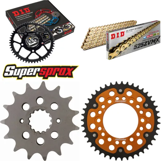 Kettensatz Stealth gold für: DUCATI Sport Touring ST4 99-03 15-43-102 DID525ZVM-X(G&G) Niet