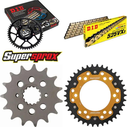 Chain Kit Stealth gold for: DUCATI Supersport 1000 03-04 15-38-096 DID525VX3(G&B) rivet
