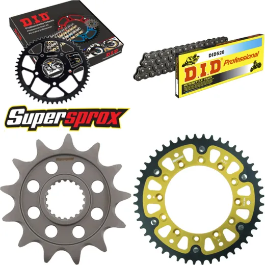 Kettensatz Stealth gold für: YAMAHA YZ125 05-08 13-48-112 DID520 Clip