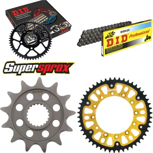 Chain Kit Stealth gold for: YAMAHA WR250 F 01-04/WR250 F 13-50-114 DID520 Clip