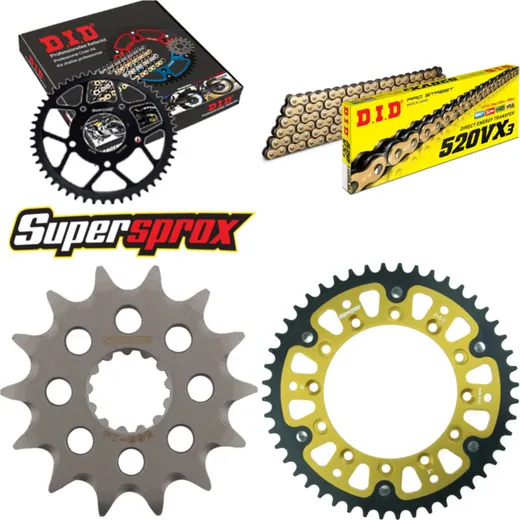 Chain Kit Stealth gold for: YAMAHA WR250 02-02/YZ250 02-07 14-48-114 DID520VX3(G&B) Clip