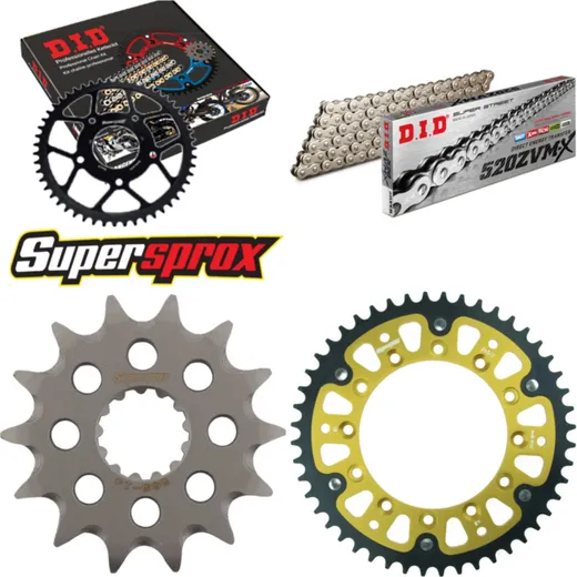 Chain Kit Stealth gold for: YAMAHA WR250 02-02/YZ250 02-07 14-48-114 DID520ZVM-X(S&S) rivet
