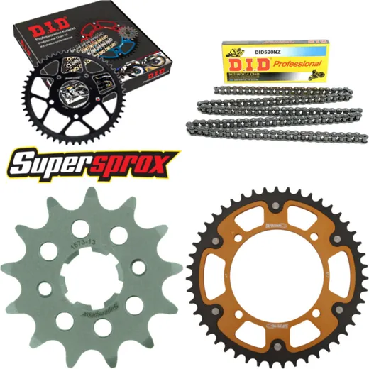 Chain Kit Stealth gold for: YAMAHA XV125 Virago 97-99 13-47-114 DID520NZ Clip