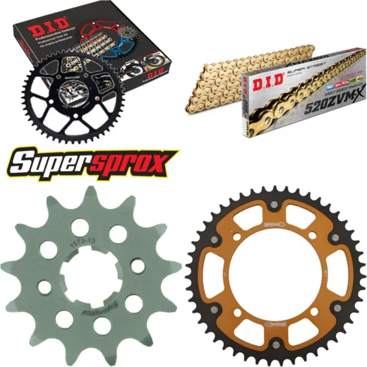 Chain Kit Stealth gold for: YAMAHA XV125 Virago 97-99 13-47-114 DID520ZVM-X(G&G) endless