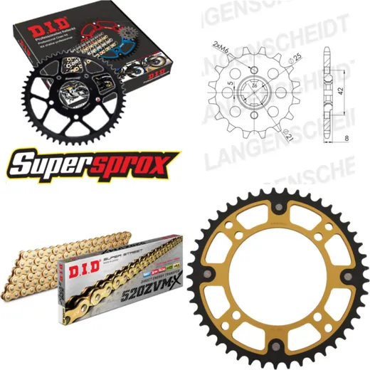 Chain Kit Stealth gold for: YAMAHA XV250 S Virago 95-00/ 16-45-114 DID520ZVM-X(G&G) rivet
