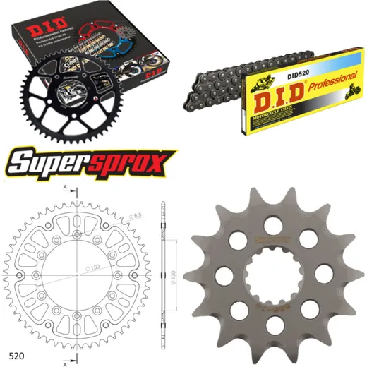 Chain Kit Stealth gold for: YAMAHA YZ450 F 05-05 14-51-114 DID520 Clip