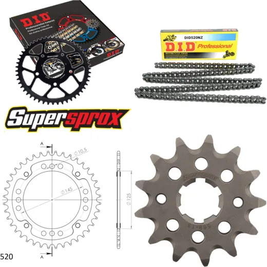 Chain Kit Stealth gold for: YAMAHA YFM350 X Warrior 4 x 13-40-100 DID520NZ Clip