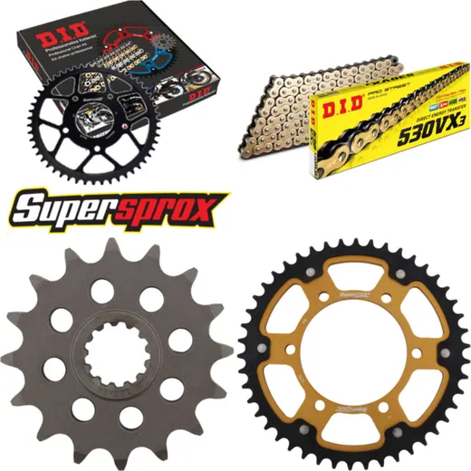 Chain Kit Stealth gold for: YAMAHA FZ6 Fazer 04-06/FZ6 F 16-46-118 DID530VX3(G&B) endless
