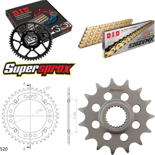 Chain Kit Stealth gold for: YAMAHA XT600 27-PS 87-89 15-40-102 DID520ZVM-X(G&G) rivet