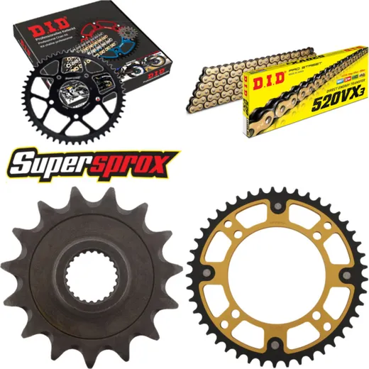 Chain Kit Stealth gold for: YAMAHA XT600 E 97-03 15-45-106 DID520VX3(G&B) endless