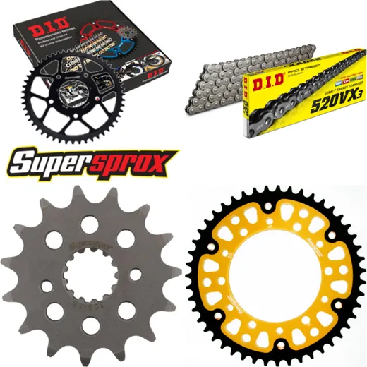 Chain Kit Stealth gold for: YAMAHA MT-03 05-14 15-47-112 DID520VX3 rivet